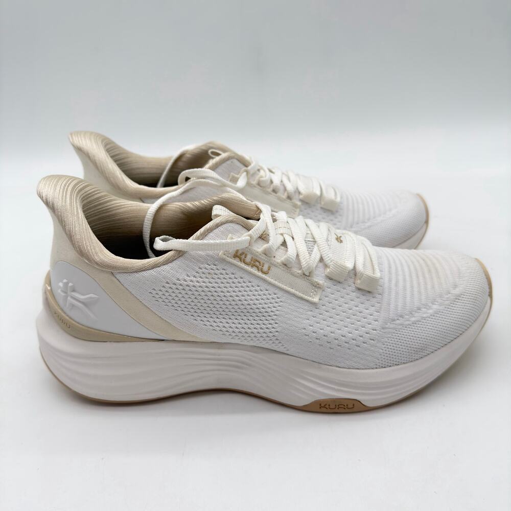 KURU Women's White and Beige Athletic Sneakers